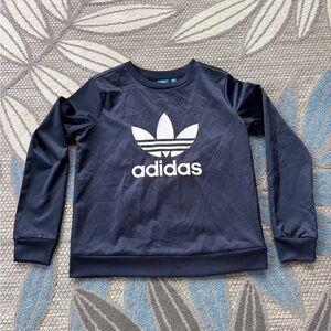 Adidas Originals Trefoil Satin Crew Women's Sweatshirt Legend Ink/White‎ Size S